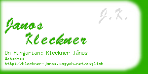 janos kleckner business card